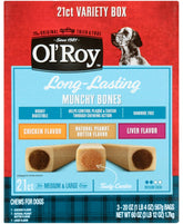 Munchy Bone Dog Treats variety-pack front view highlighting long-lasting chew entertainment.