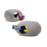 MUNLIT aquarium hideaway rock cave front view with natural stone texture and safe edges