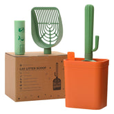 MUTTROS cactus cat scooper with holder shows space-saving organization for a tidy home.