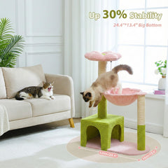 MUTTROS Flower Cat Tree hammock provides a cozy resting spot after play
