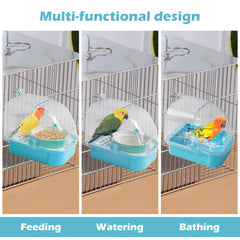 MUYG 2-in-1 parrot bath inside view for feather care.