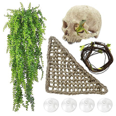 MUYG bearded dragon skull hide decor creates a natural hiding spot and focal terrarium feature.