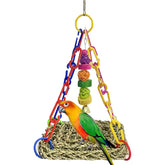 MUYG bird seagrass mat 7x7in provides a natural perch and enrichment for snacks and play
