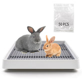 MUYG large rabbit litter box outside view for easy cage setup and cleaning