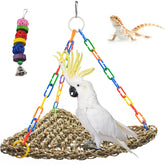 MUYG large seagrass mat bird hammock in natural weave for comfy resting and play