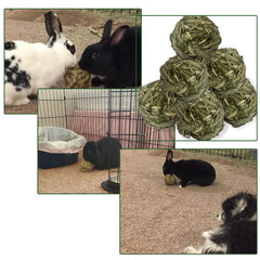 MUYG rabbit toy in cage closeup highlights safe natural fiber.