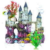 MUYG aquarium castle front view shows vibrant colors for a strong focal point