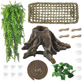 MUYG bearded dragon tree hollow-root decor for safe hiding and climbing