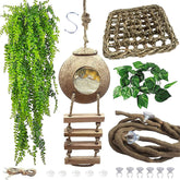 MUYG lizard coco den ladder provides easy climbing enrichment for reptiles.