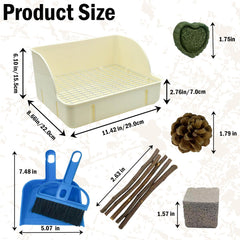 MUYG rabbit litter box side view showing space-saving design for small cages.