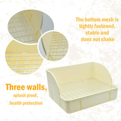 MUYG rabbit litter box with stable latch prevents overturning during use.