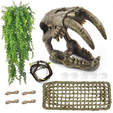 MUYG resin skull habitat centerpiece provides a bold hideout for reptiles.