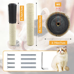 MUYG cat scratching post replacement with self-groomer brush supports self-grooming.