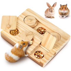 MWAOWM guinea pig foraging toys with spin and slide engaging puzzle enrichment