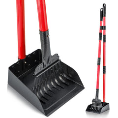 MXF Pooper Scooper long-handle tray in red enables easy cleanup on grass