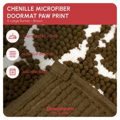 My Doggy Place dog mat displays a paw print pattern for easy muddy paw cleanup.