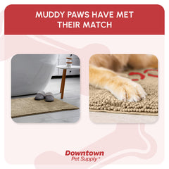My Doggy Place quick-drying mat helps surfaces stay dry after washing.