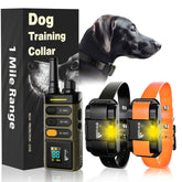 My Pet Command long-range dog training collar remote demonstrates extended control for obedience training at a distance.