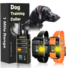 My Pet Command long-range dog training collar remote demonstrates extended control for obedience training at a distance.