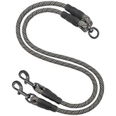 Mycicy double dog leash coupler with 360 swivel for tangle-free two-dog walks.