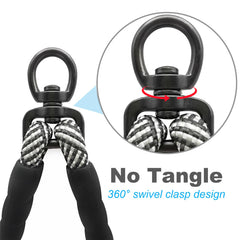 Mycicy tandem leash attachment enables walking two dogs with one leash.