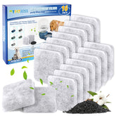 MyfatBOSS dog water filter replacement packaging highlights easy 16-pack convenience for pets.