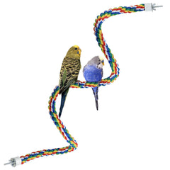 Mygeromon bird rope perch 41inch with metal nut provides a sturdy rest for parrots.