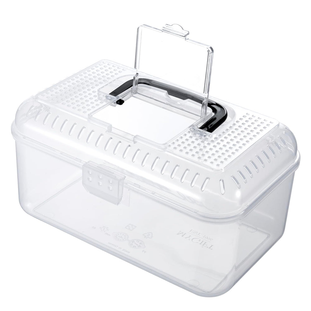MyGift reptile carrier terrarium front view shows clear visibility for critter observation