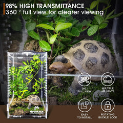 MYGIIKAKA acrylic habitat ventilation holes provide fresh air exchange.