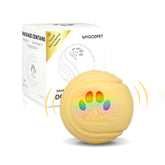 MYGODPET interactive ball closeup highlighting durable TPU shell for safe chews and play