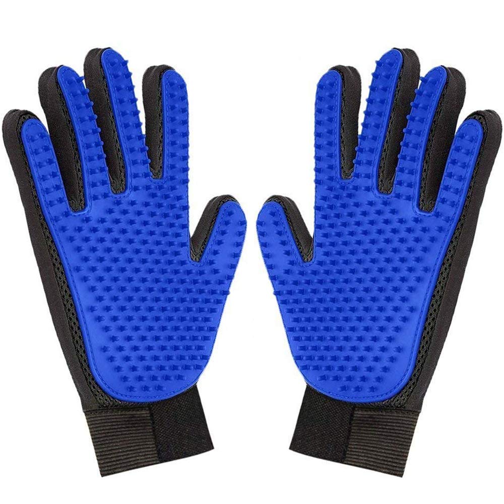 myKimono Dooki-Be grooming glove front view with soft silicone bristles for deshedding.