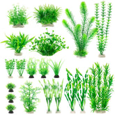 MyLifeUNIT aquarium plants 20-pack green variety adds lush greenery and serves as fish hiding spots.
