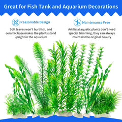 MyLifeUNIT ceramic-base aquarium plants provide stable decor so plants won't float in tanks.