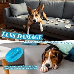 MynePets indestructible chew toy blue textured surface promotes engaging chewing.