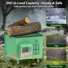 Myodal outdoor cat house elevated feet design keeping bottom dry