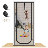 MYPIN upgraded reinforced cat screen door open view for airflow and pet protection.