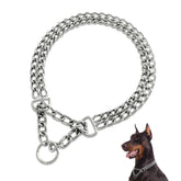 Mystercome dog collar chrome-plated steel shows durable daily wear.