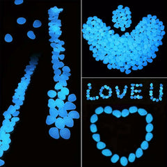 Mzekgxm glow pebbles yard-lawn creates ambient blue lighting in gardens.
