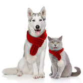 NACOCO Christmas dog scarf with white pompom adds festive warmth for winter walks.