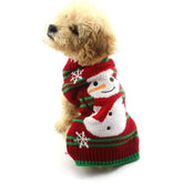 NACOCO dog snowman sweater front view keeps small pets warm during winter walks.