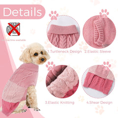 NACOCO dog sweater pink 2XL sleeve detail for easy on-off