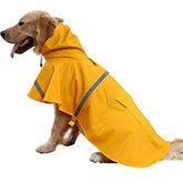 NACOCO large dog raincoat back view with reflective strip for night visibility.