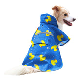 NACOCO large dog raincoat, blue back view, keeps dogs dry on walks.