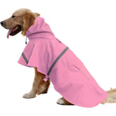 NACOCO abrigo de lluvia para perro grande con capucha rosa, cómodo y seco.