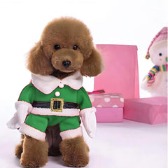 NACOCO Santa green dog-cap view with cap included for holiday charm.