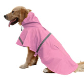 NACOCO raincoat pink back view on dog showing waterproof protection and visibility