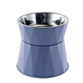 NAHANGPET elevated cat feeder blue shows ergonomic height for comfortable dining