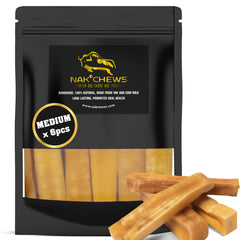 NAK Himalayan Yak Cheese Dog Chews ready-to-chew sticks for medium dogs.