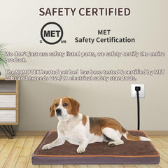 NAMOTEK Outdoor Heated Pet Bed with waterproof liner suitable for damp outdoor spaces.