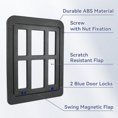 NAMSAN cat screen door dual blue locks provide optional security